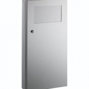Surface-Mounted Waste Receptacle with Disposal Door